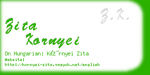 zita kornyei business card